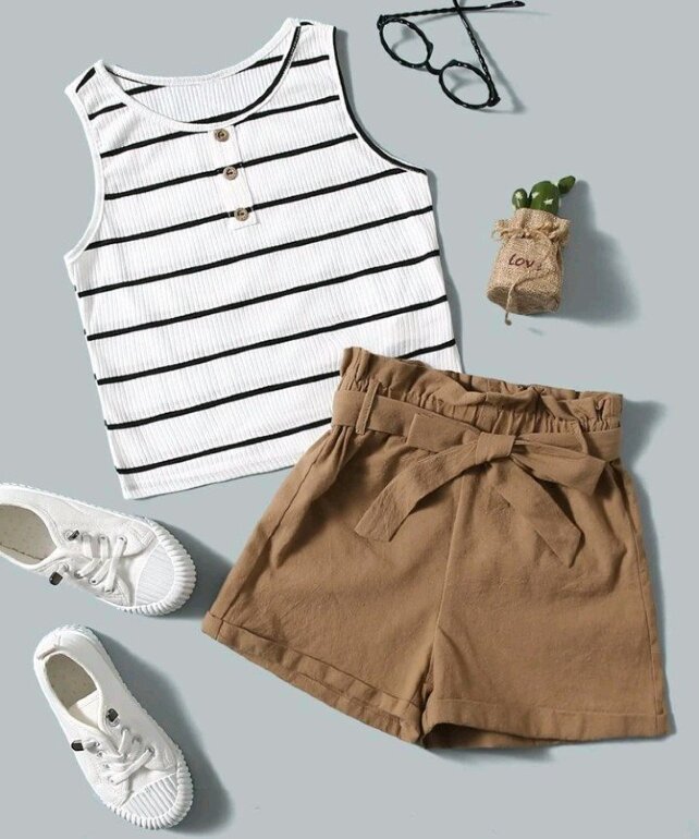 Shorts Conjuntos Para NiÃ±a De 12 AÃ±os Shein Conjuntos De Short Y