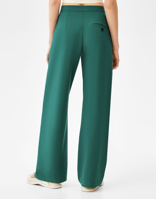 Wide Leg Bershka Pantalones Verdes Bershka Mexico Bershka