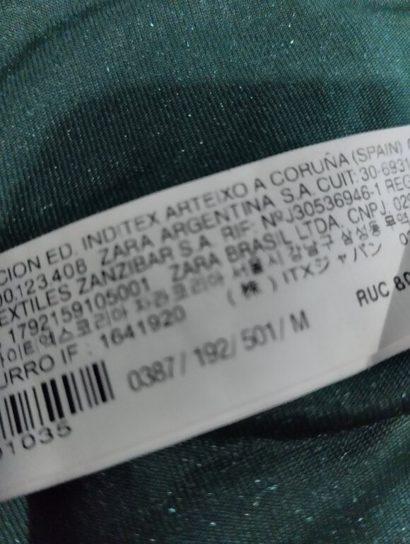 Zara vestido terciopelo verde de segunda mano GoTrendier