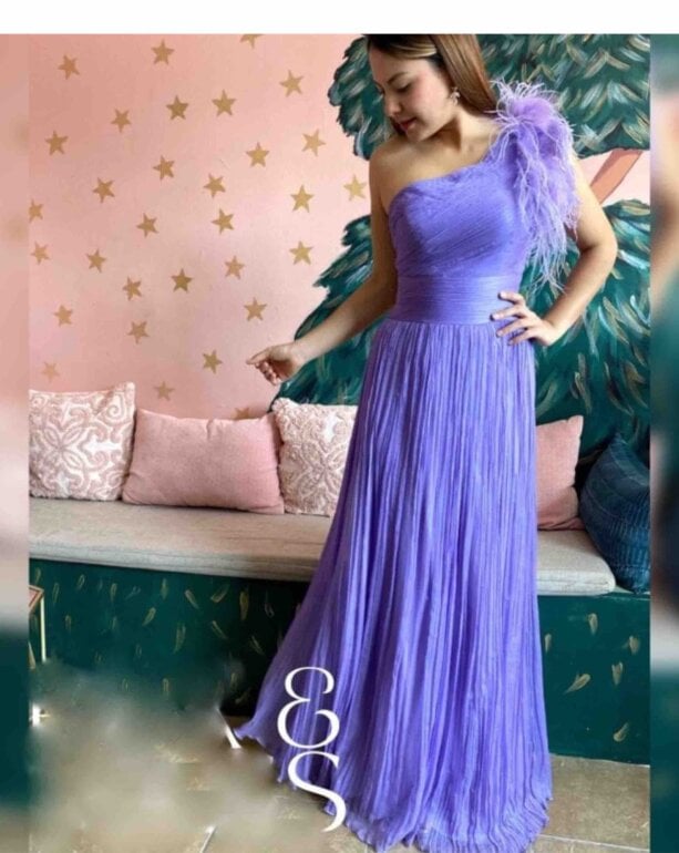 Vestidos Boda Adolfo Dominguez Vestido Morado Vestido Lila Plumas