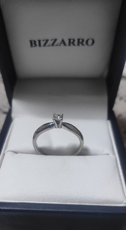 Anillo Bzr 14k Oro Blanco Anillo De Compromiso BZR 14 K Diamante