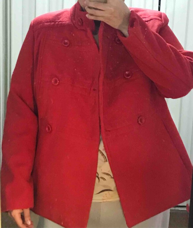 GABARDINA ABRIGO ROJO FORMAL de No Name studio de segunda mano - Main Image