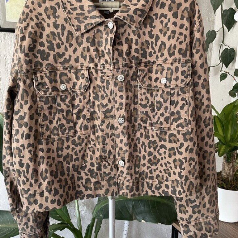 Animal Print Outfit Chamarra De Mezclilla Larga Mezclilla Chamarra