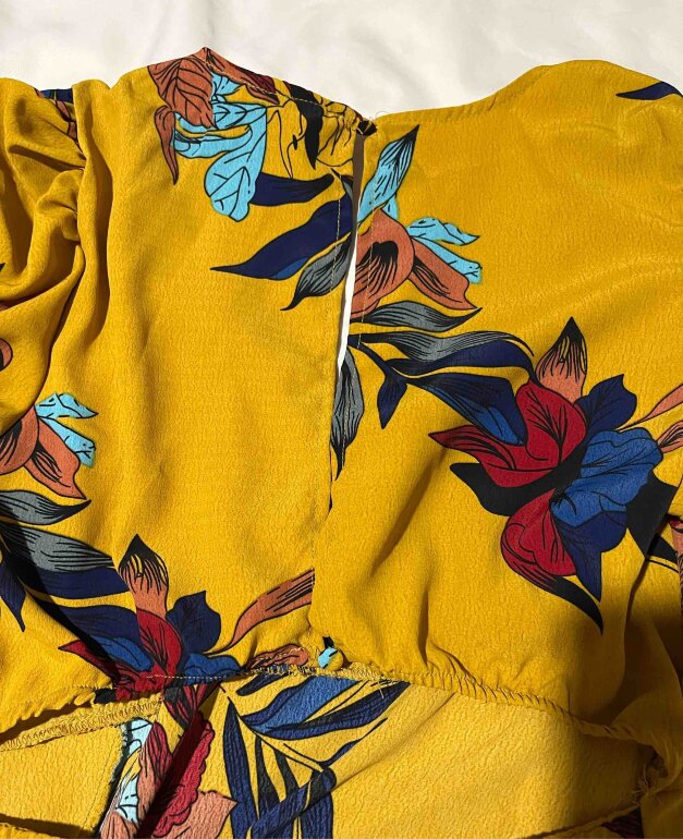 Color Amarillo Con Flores Vestido Amarillo Floreado Vestido