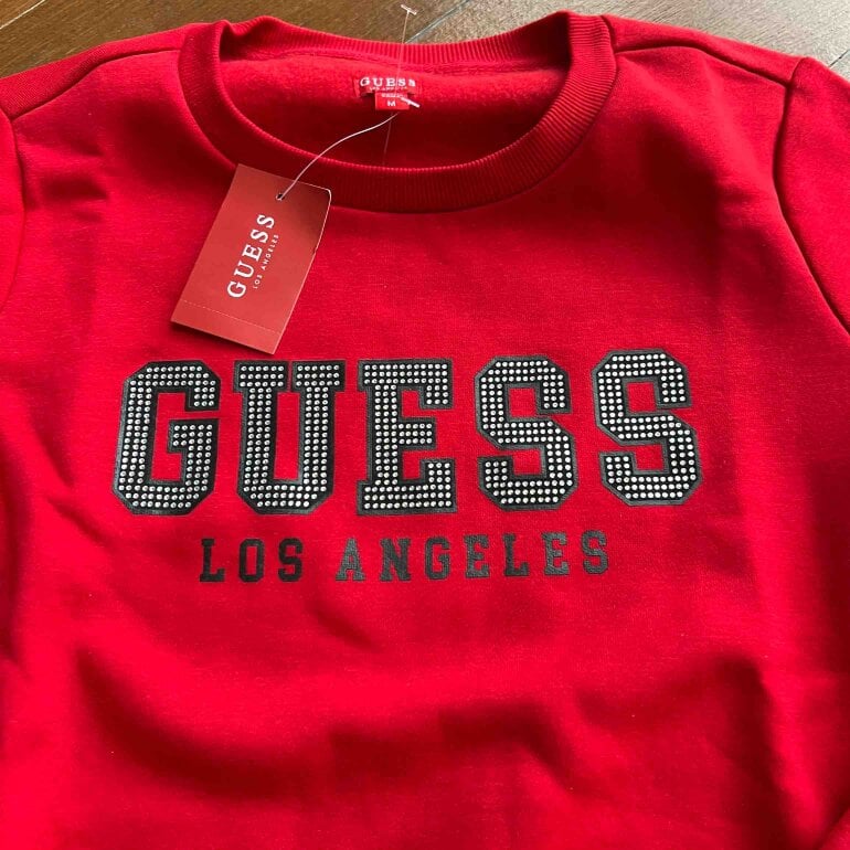 Sudadera Guess Original Logo Crewneck Hombre Rojo - Main Image