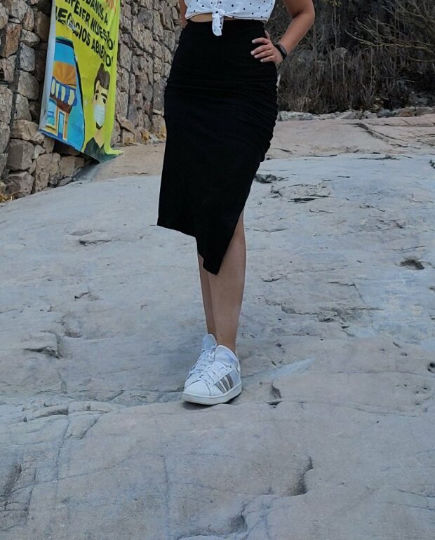 Shein Ver Faldas Largas Falda Larga Negra De Shein De Segunda Mano