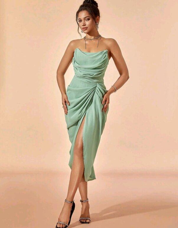 Vestido verde pistache oo menta de Shein de segunda mano GoTrendier