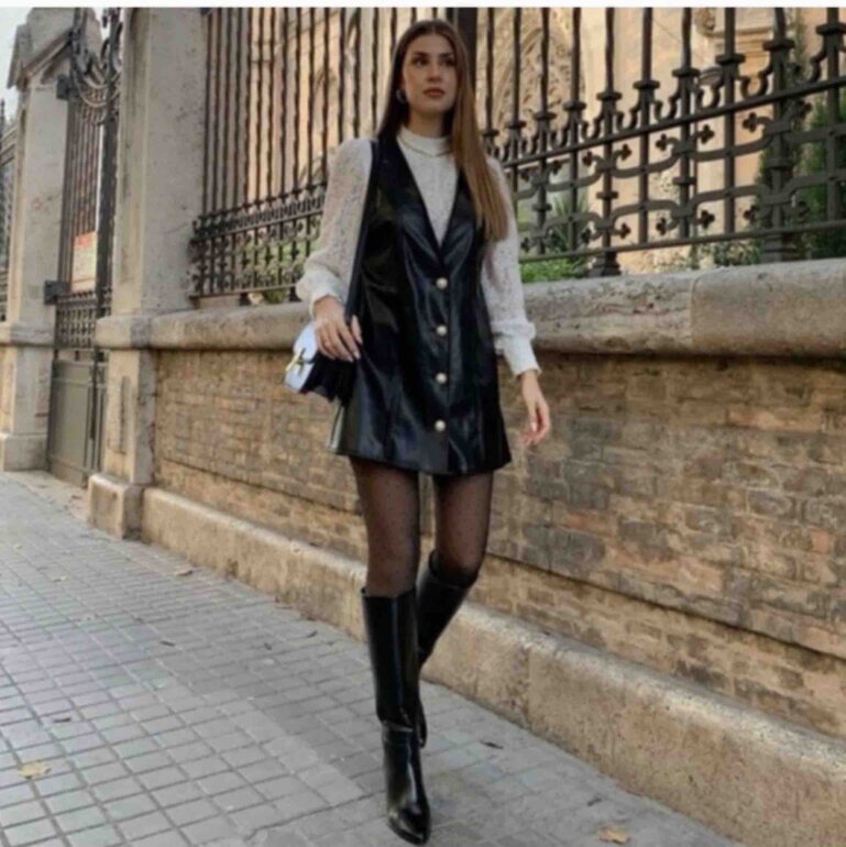 Pichi / Vestido efecto piel de Zara de segunda mano - GoTrendier