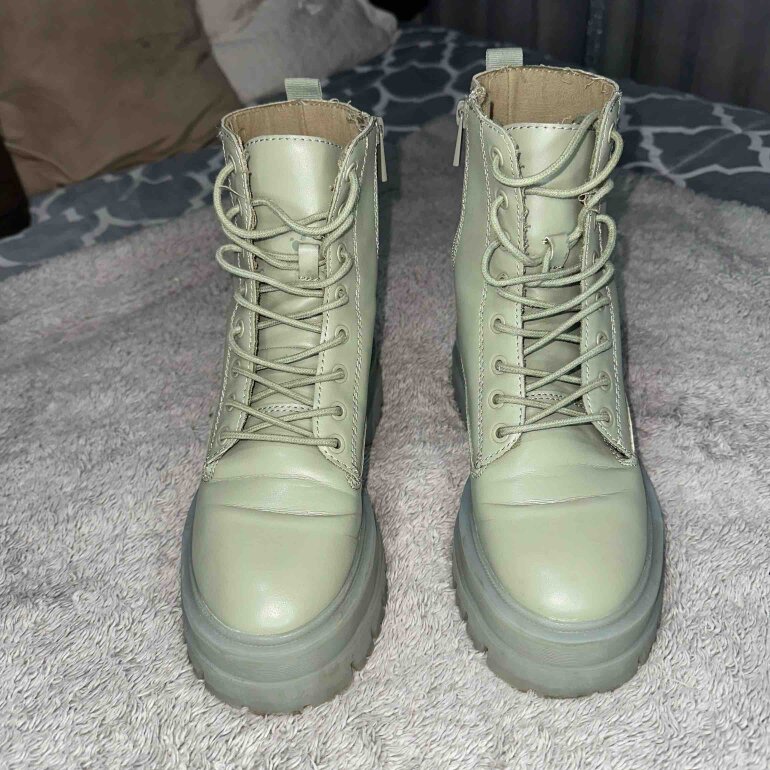 Botines Verdes Zara Botas Mujer Cordones Botas Stradivarius Mujer