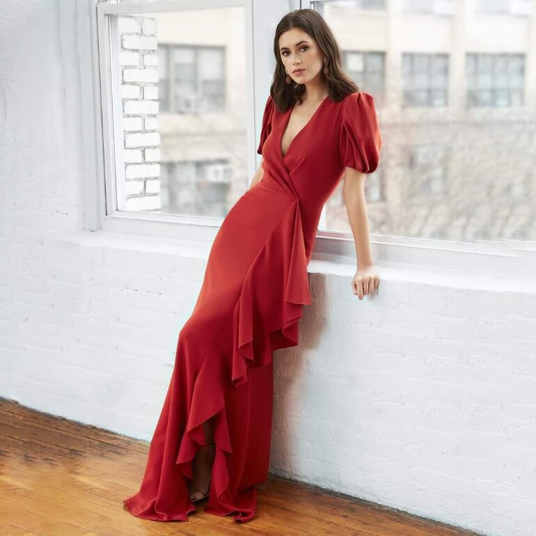 Vestido largo color ladrillo de Otras marcas de segunda mano