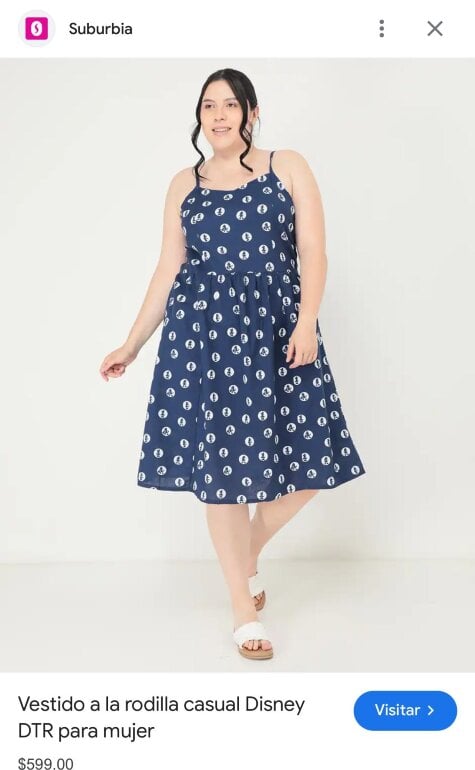 Vestido Azul Minnie Mouse 2XL de Disney de segunda mano GoTrendier