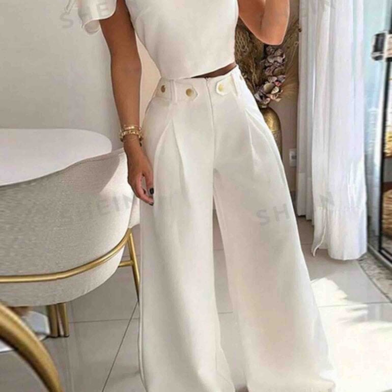 Shein Mexico Conjunto De Pants Shein SHEIN PETITE Conjunto De Dos