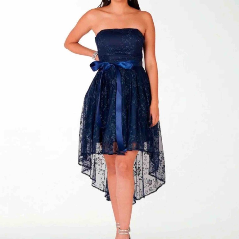 Liz Minelli Color De Vestidos De Temporada Vestido De Cóctel Azul