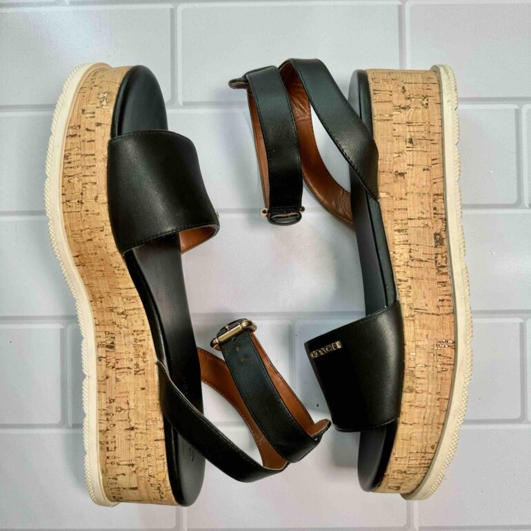 Sandalias Negras Sandalias Coach Para Mujer Sandalias Negras