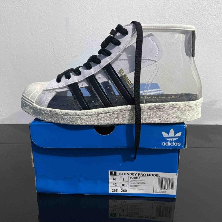 adidas gazelle silver green womens Adidas Superstar 80's 'Blondey' Shoes - White / Core Black / Gum main image 0