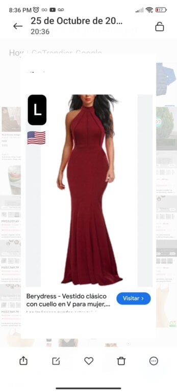 🇺🇸 vestido color vino corte sirena de Otras marcas de segunda