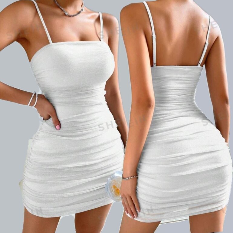 Vestido Blanco Tipo De Zapatos Para Vestidos Cortos MINI VESTIDO