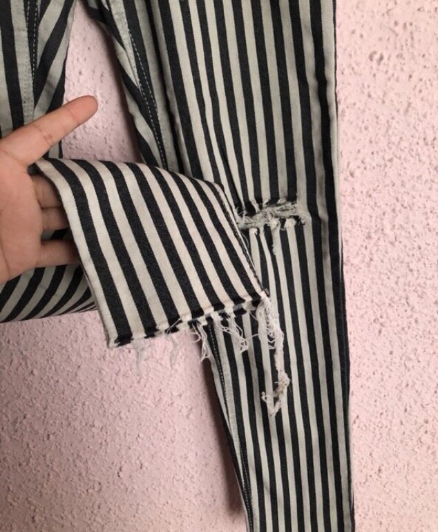 Bershka Ropa Pantalon Negro Con Rayas Blancas Bershka Pantalón