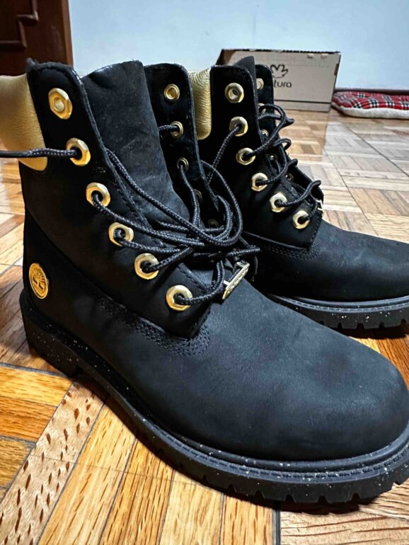 Timberland Leather Botas Timberland Negras Con Dorado Botas Negras