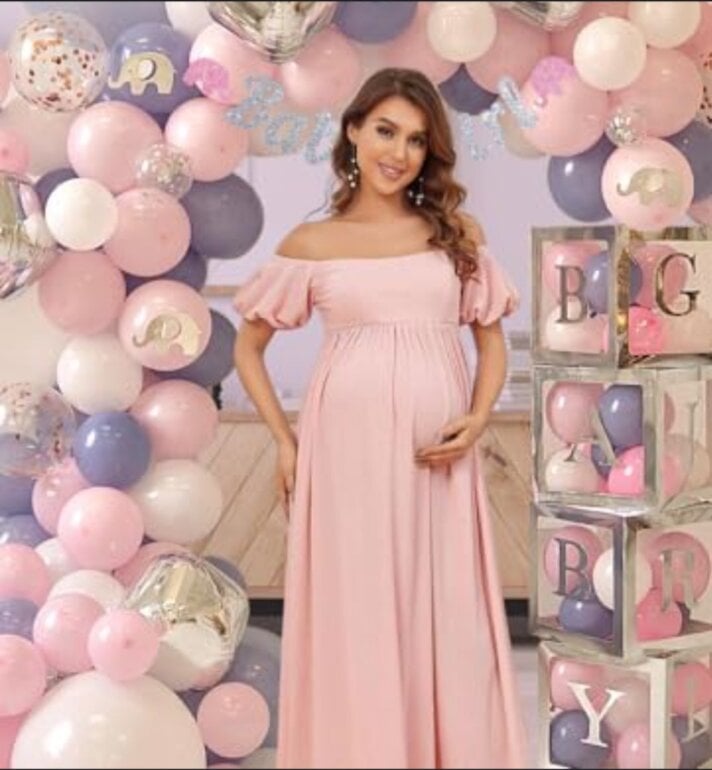 Plus Size Baby Shower Look Para Embarazadas Gorditas Vestido Rosa