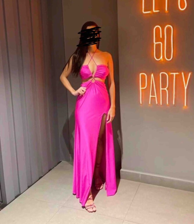 Vestido Fucsia Vestido Rosa Largo Shein Vestido Largo Rosa Fucsia