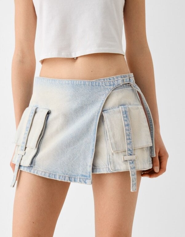 Falda Short Bershka Cargo Falda Vaquera Blanca Bershka Falda Cargo