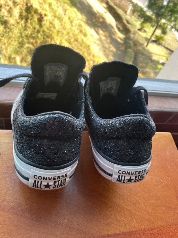 Converse Shoes Converse Negras Con Plateado Converse Negras Tenis