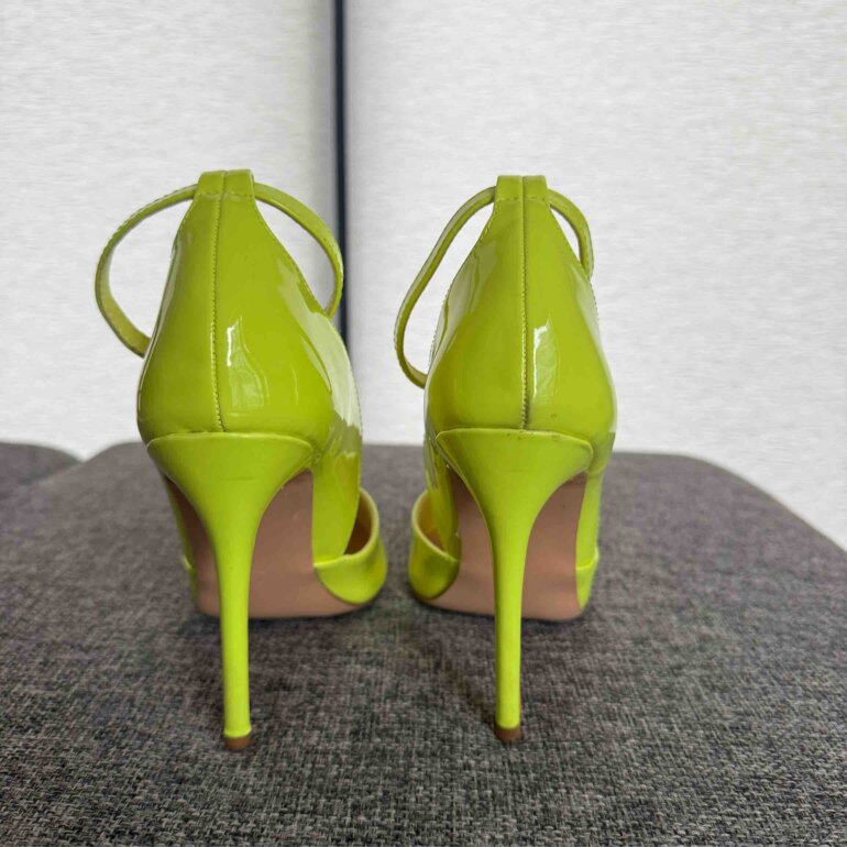 Zapatos Plataforma De Color Verde Fosforescente Tacones Zapatillas