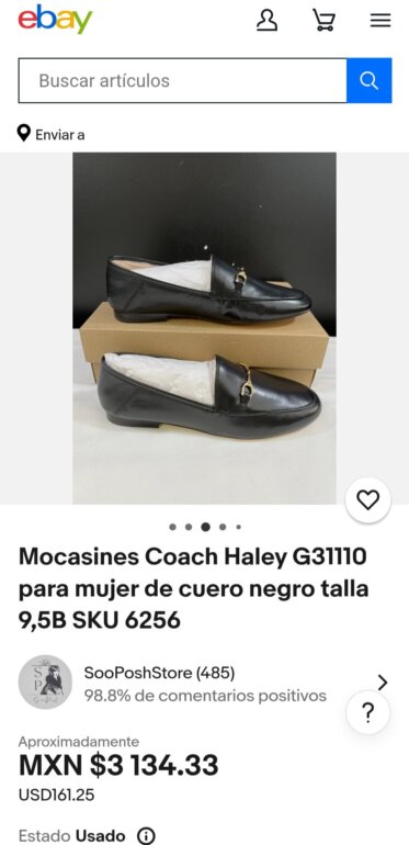 COACH LOAFERS HALEY NEGROS de segunda mano GoTrendier