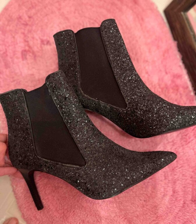 Botín negro con brillo Zara de segunda mano GoTrendier