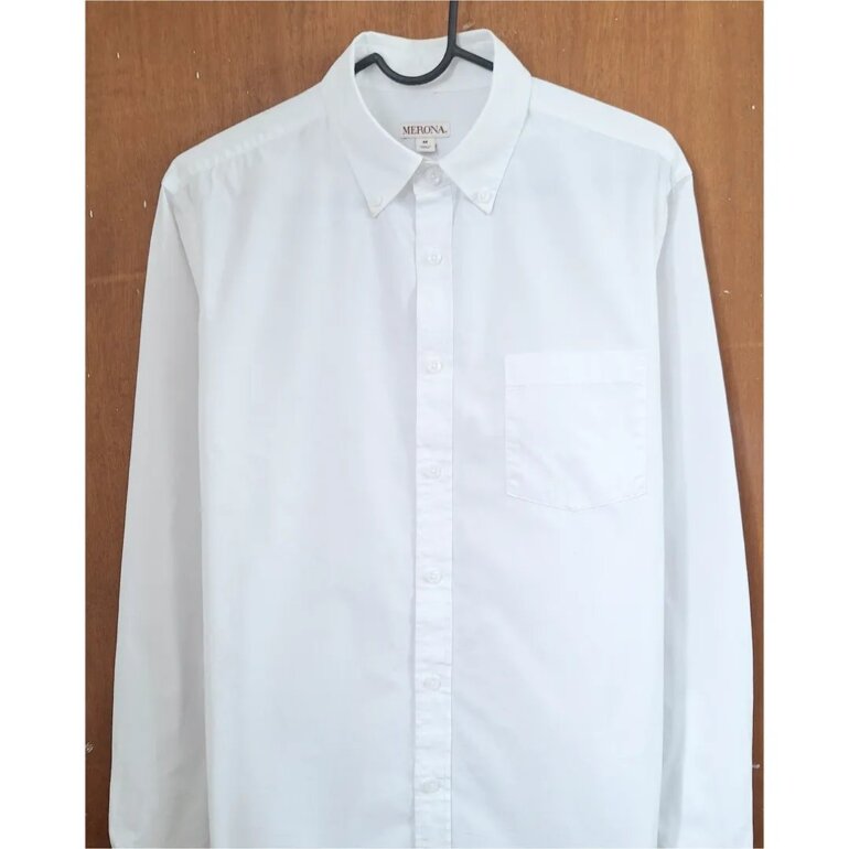Camisa Primark Manga Larga Corte Regular Para Hombre Blanca