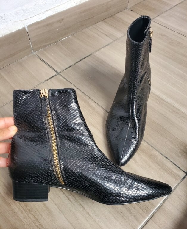 Zara Basic Botines Zara Serpiente Botines Bajos Textura Piel De