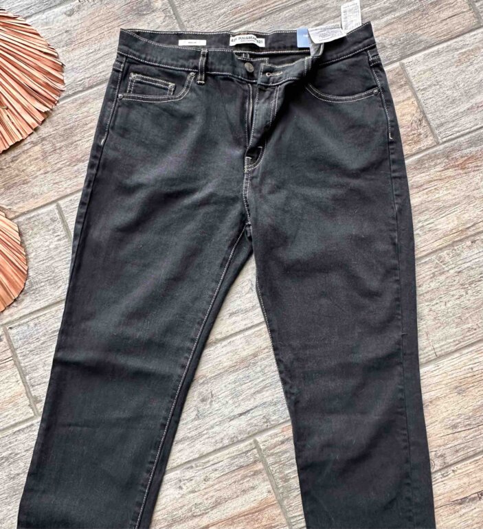 Mezclilla Pantalones Rectos Pull And Bear Jeans Azul Petróleo PULL