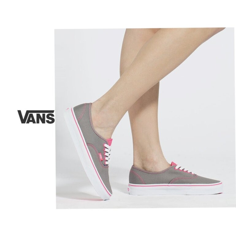 Tenis Vans Authentic Vans Rosa Y Gris Zapato Vans Color Rosa