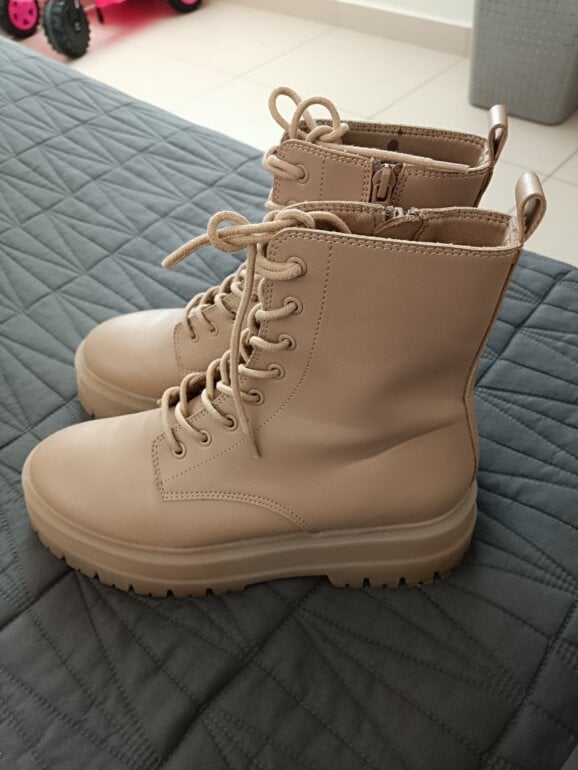 Botines Planos Botas Militares Mujer Stradivarius Botines Planos