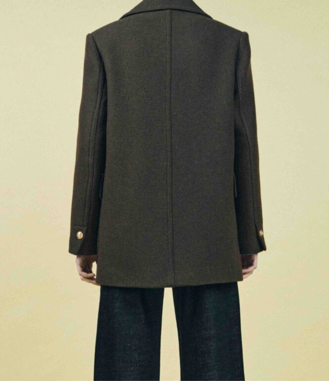 Abrigo Lana Abrigo Zara Botones Dorados Paraguay Mango Plumiferos