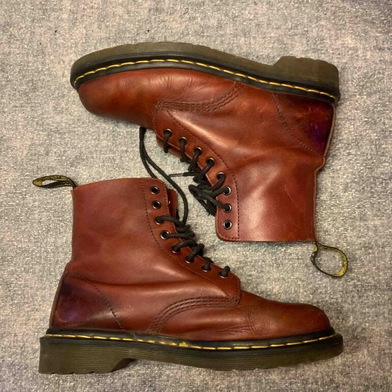 Botines Botas Dr Martens Vino Botas Dr Martens Original Color Vino