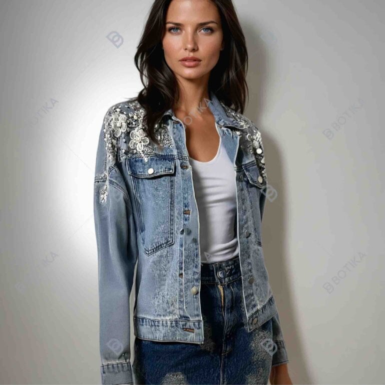 Chamarra de mezclilla con pedrería de Weekend de segunda mano