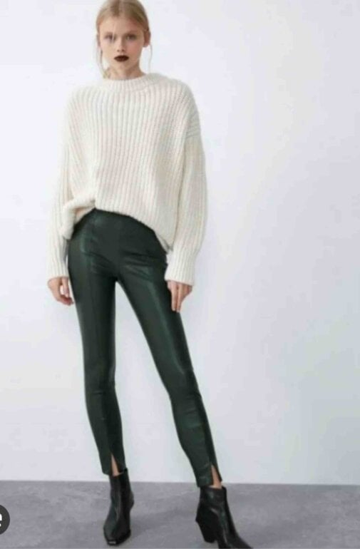 Leggings efecto piel abertura de Zara de segunda mano GoTrendier