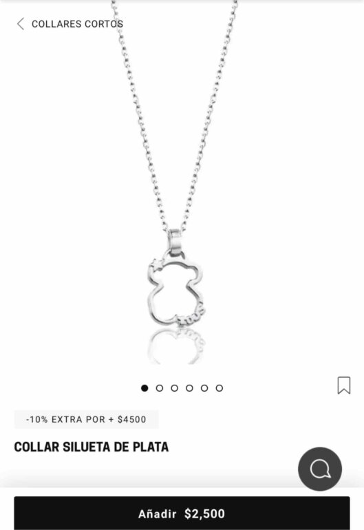 Silueta Collar Tous Plata Oso Colar Silueta Em Prata Com Silhueta