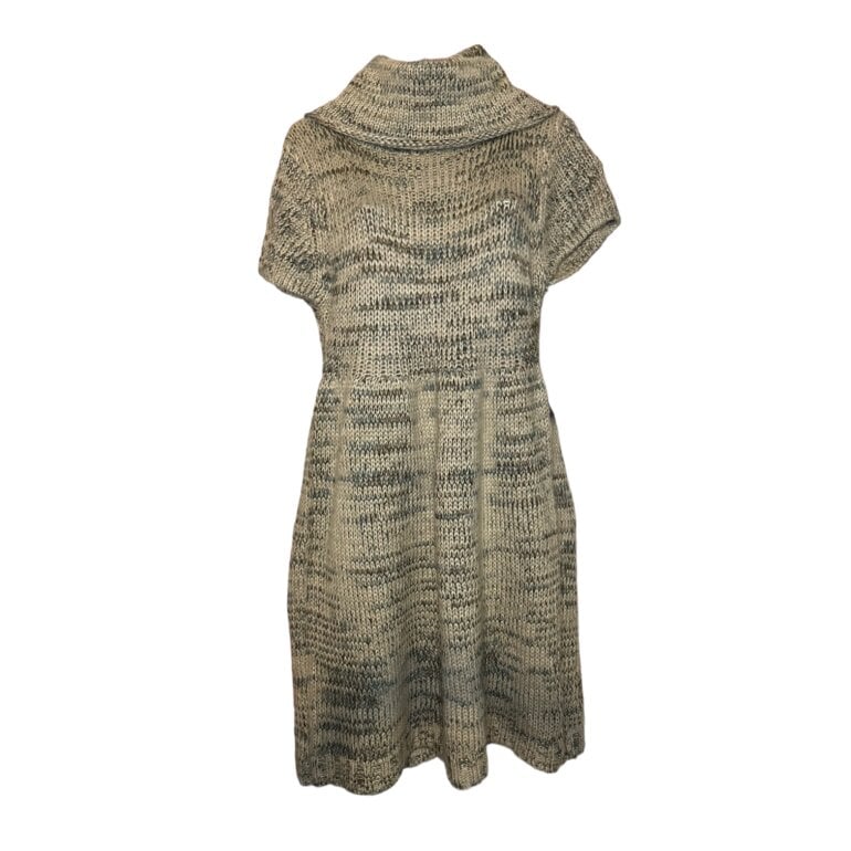 vestido tejido beige mujer