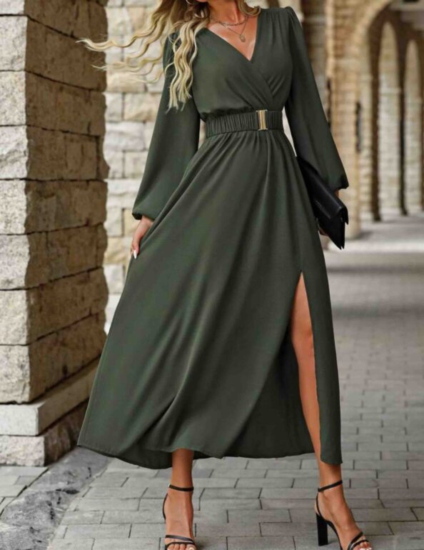 Vestido Largo Vestido Verde Militar Shein Shein Usa Vestidos Shein