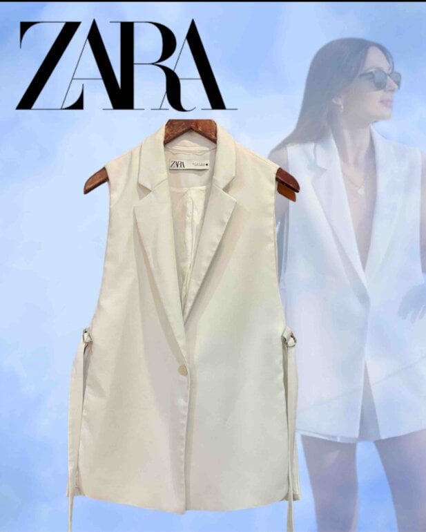 Moda Zara Chaleco Blanco TOP CHALECO PUNTO PEPLUM Blanco ZARA Mexico