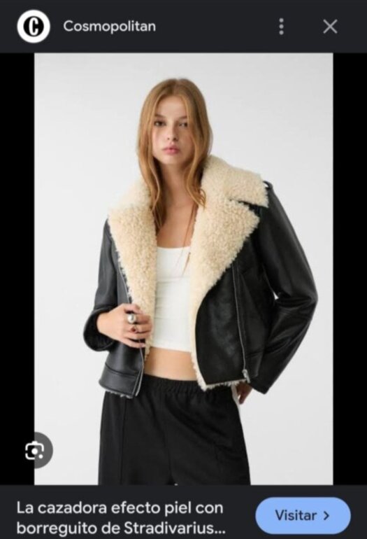 Chaqueta Aviador Borrego Stradivarius de Zara de segunda mano