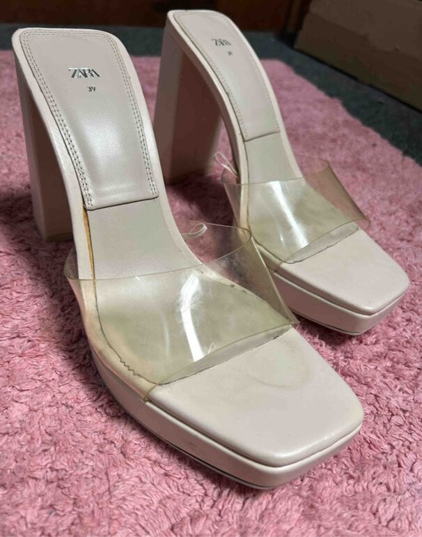 Sandalia Tacón Tacon Transparente Zara Sandalias Tacón Zapatos