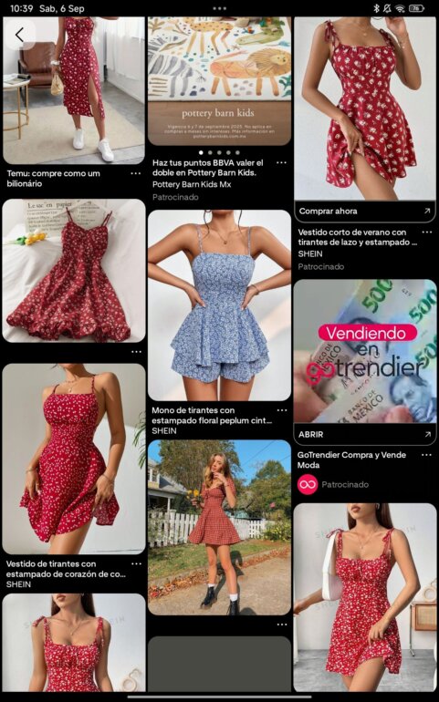 Vestido rojo estampado ❤️ de Shein de segunda mano GoTrendier