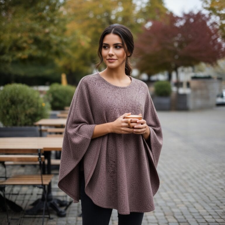 abrigo estilo capa mujer