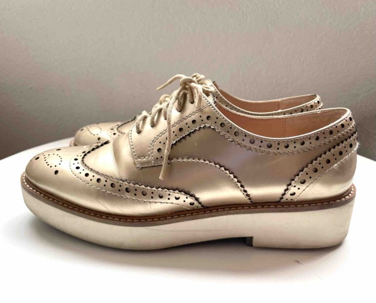 ZARA*** zapatos Dorados de segunda mano GoTrendier