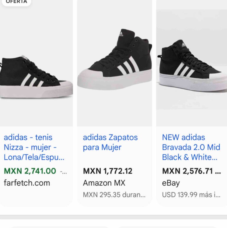 Bonitos Tenis bravada mid platform 💗 de Adidas de segunda