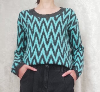 Suétervintageverdeazulado